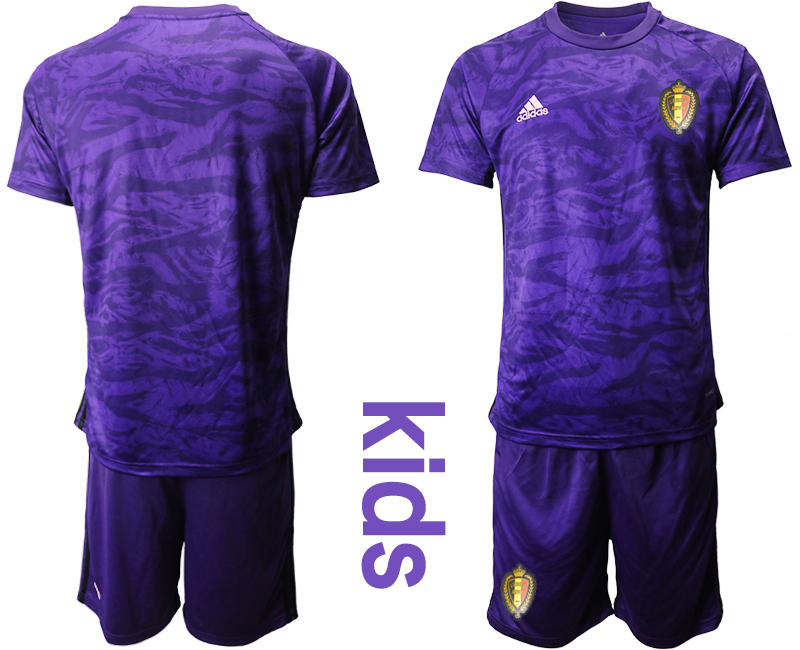 2021 European Cup Belgium purple goalkeeper Youth soccer jerseys->youth soccer jersey->Youth Jersey